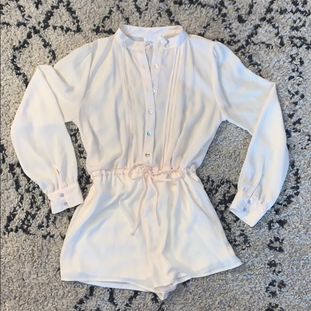 Long sleeve cream romper